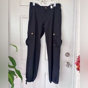 NIKE Fit Dry Women’s Black Gold Pockets Cargo 90’s Pants Medium